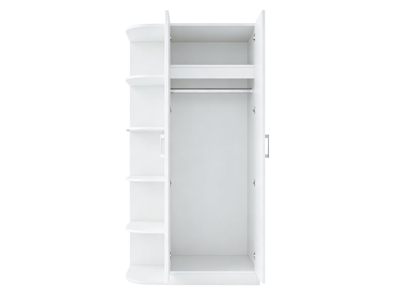  Armoire modenvie 2 portes avec étagères et tiroirs 90 x 55 x 170 cm blanche  - Conforama E