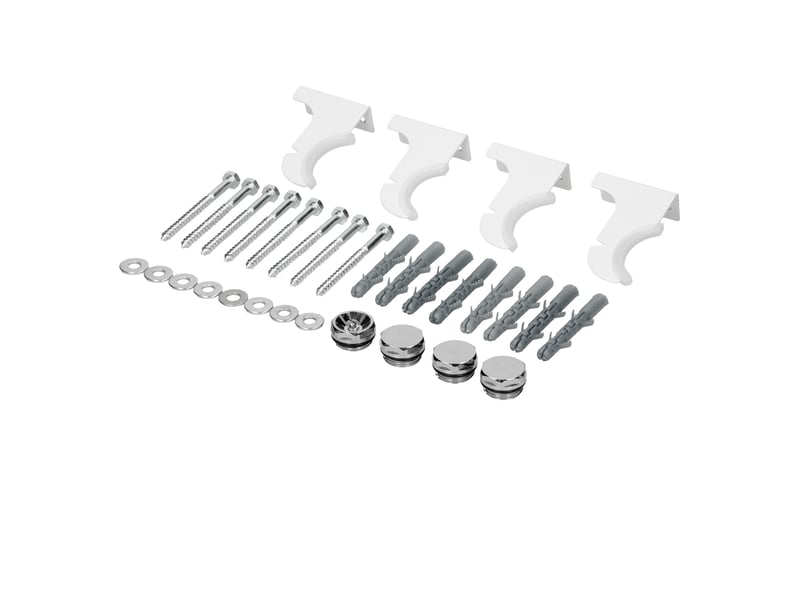 Luxebath support pour radiateur salle de bain blanc modèles droits et courbés kit complet matériel de fixation accessoires de montage pour sèche-serviette suspendu avec manuel d'instructions - Conforama A