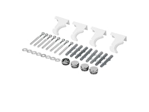 Luxebath support pour radiateur salle de bain blanc modèles droits et courbés kit complet matériel de fixation accessoires de montage pour sèche-serviette suspendu avec manuel d'instructions