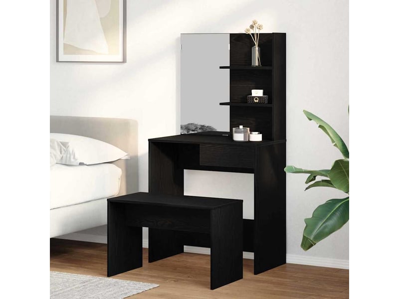 Ensemble de coiffeuse 2 pcs chêne noir 74,5x40x141 cm - Conforama B