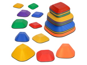 11 pièces pierres d'équilibre pour enfants parcours de motricité empilables et antidérapantes multicolore