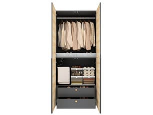 Armoire 4 porte(s) battante  2 tiroir(s) <strong>MAISENTIEL</strong> <strong></strong> coloris bicolore largeur 90 cm