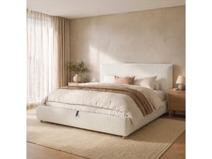 Lit coffre 180x200 cm MEULVA   coloris blanc