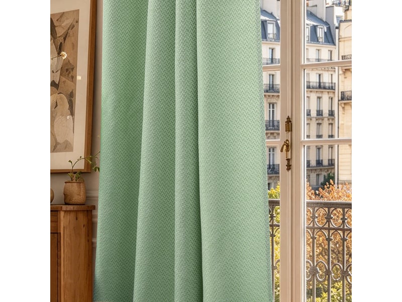Lot de 2 rideaux à œillets 140 x 240 cm victoria fils teints jacquard - Conforama E
