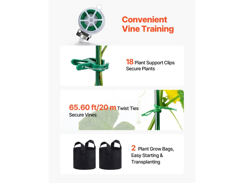  Vevor treillis à concombres jardin plante grimpante forme a 4 grilles 117x46 cm  - Conforama E