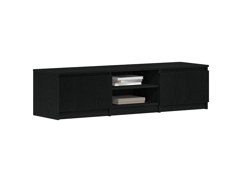  Meuble tv - banc tv - meuble de rangement en chêne noir 140x40x36 cm bois d'ingénierie  - Conforama D