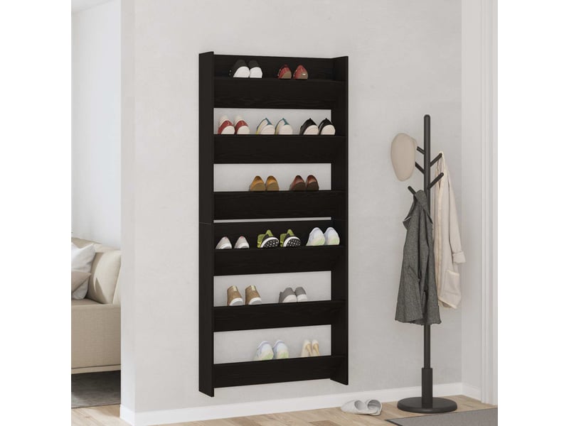  Lot de 2 armoires à chausures, meuble à chausures 86x18x90 cm bois d'ingénierie  - Conforama D