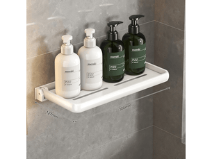 Étagère murale pliable pour salle de bain, idéale pour la salle de bain, la cuisine ou le camping-car, blanche, 30 cm