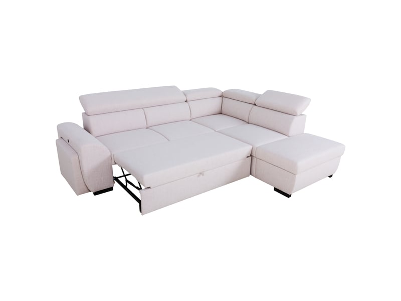 Canapé d'angle beige convertible 4 place OLYMPE - Conforama L