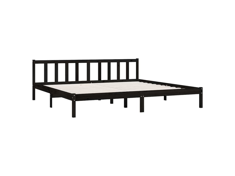  Lit double- lit adulte -  cadre de lit sans matelas noir bois massif 200x200 cm  - Conforama B