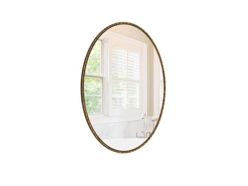 Miroir mural ovale 65x100 cm – doré antique – cadre en fer décoratif, pose verticale ou horizontale - Conforama A