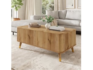 Table basse rectangulaire coloris naturel <strong>CHICFURN</strong> <strong></strong> - 52 cmx97 cm