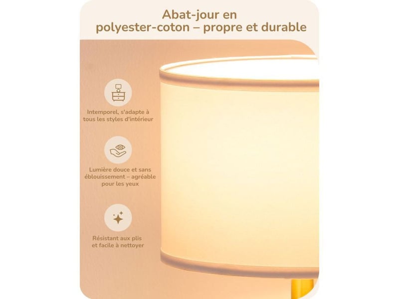  Lampe de table edishine blanche en ceramique tissu e14 2700k 370618_AACWC37824_6_DROPFR - Conforama D