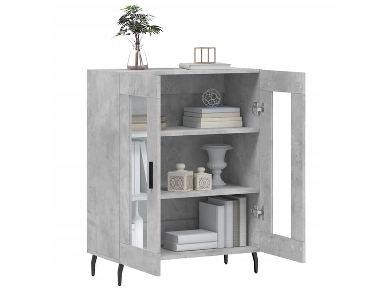  Buffet - bahut - meuble de rangement gris béton 69,5x34x90 cm bois d'ingénierie  - Conforama D