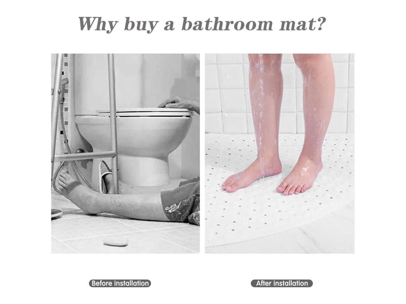  Enowelir tapis de douche antidérapant, massant, antibactérien, triangulaire avec trou de drainage pour douche ou baignoire, 54 x 54 cm  - Conforama D