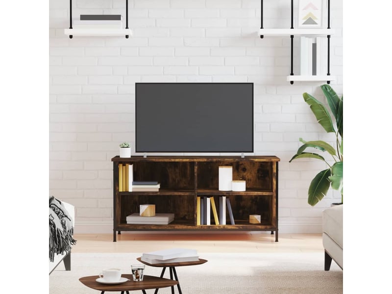  Meuble tv - banc tv - meuble de rangement chêne fumé 100x40x50 cm bois d'ingénierie  - Conforama B