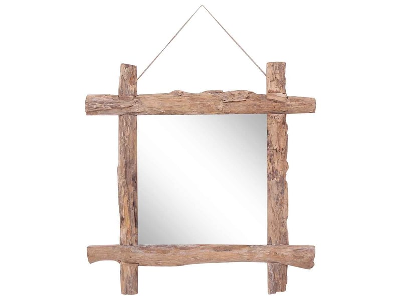  Miroir, miroir décoratif à bûches naturel 70x70 cm bois de teck recyclé cf62685  - Conforama B