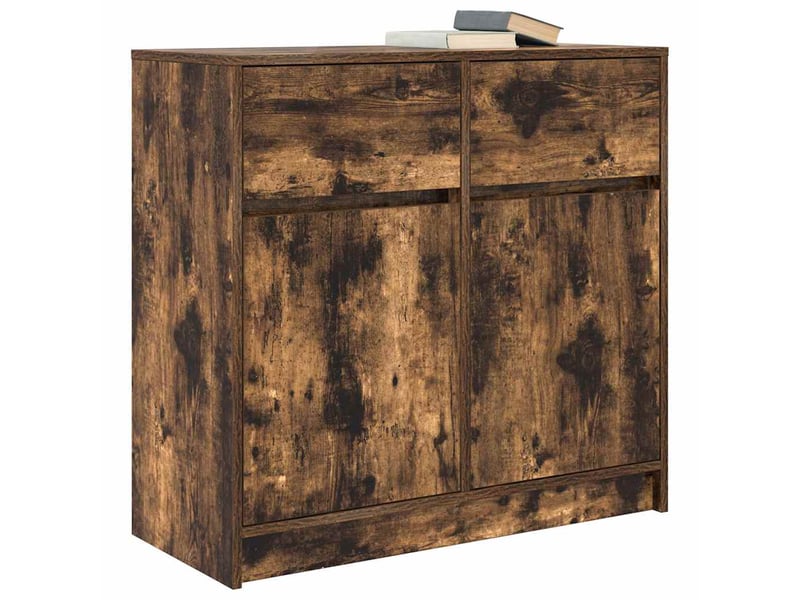 Buffet - bahut - meuble de rangement avec tiroir chêne fumé 80x34x76 cm bois d'ingénierie  - Conforama D
