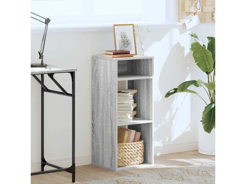  Bibliothèque, meuble de rangement salon sonoma gris 34x31x80 cm bois d'ingénierie  - Conforama C