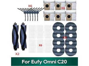 For eufy omni c20 accessories dust bag hepa filter roller side brush mop cloth spare parts