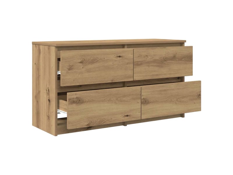  Meuble tv - banc tv - meuble de rangement chêne artisanal 100x35x54 cm bois d'ingénierie  - Conforama E