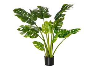 Plante artificielle monstera de 110 cm en pot, plante d'intérieur décorative, plante de bureau, pot en plastique pour usage intérieur et extérieur