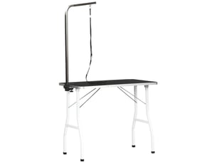 Plateforme pliable réglable 91,5 x 61,5 x 76 cm plateau caoutchouc noir avec barre de maintien