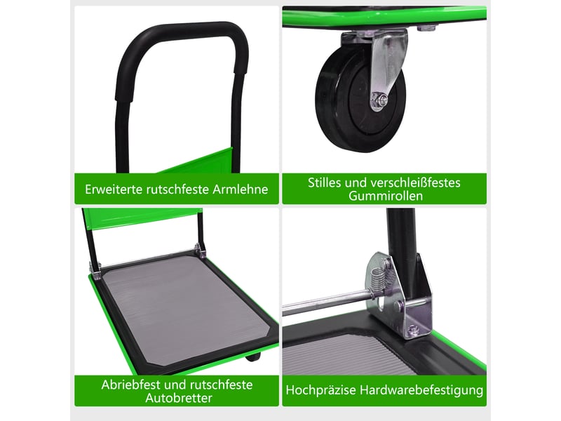  Chariot pliable - capacité de charge 150 kg - roues pivotantes 360° - dimensions 73x47x83 cm - poids 7.2 kg 73x47x83cm - Conforama E