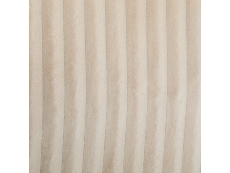  Canapé droit à assise ronde, canapé-lit sans pieds, repose-pieds, tissu doux cordé, 168×123×63 cm, beige  - Conforama E
