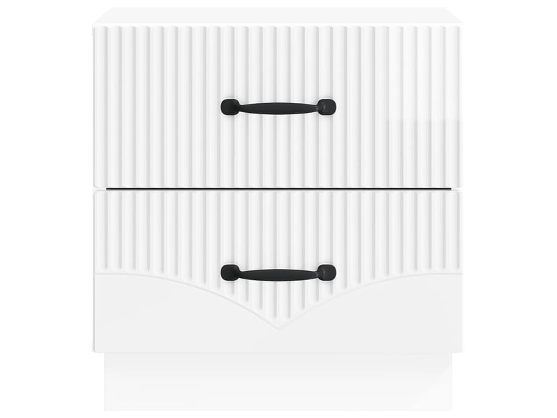  Table de chevet 2 pièces blanc brillant 43 x 34,5 x 44,5 cm  - Conforama E