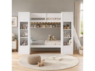 Lit superposé 2x90x200 cm <strong>WISHDOR</strong>  <strong></strong> coloris blanc