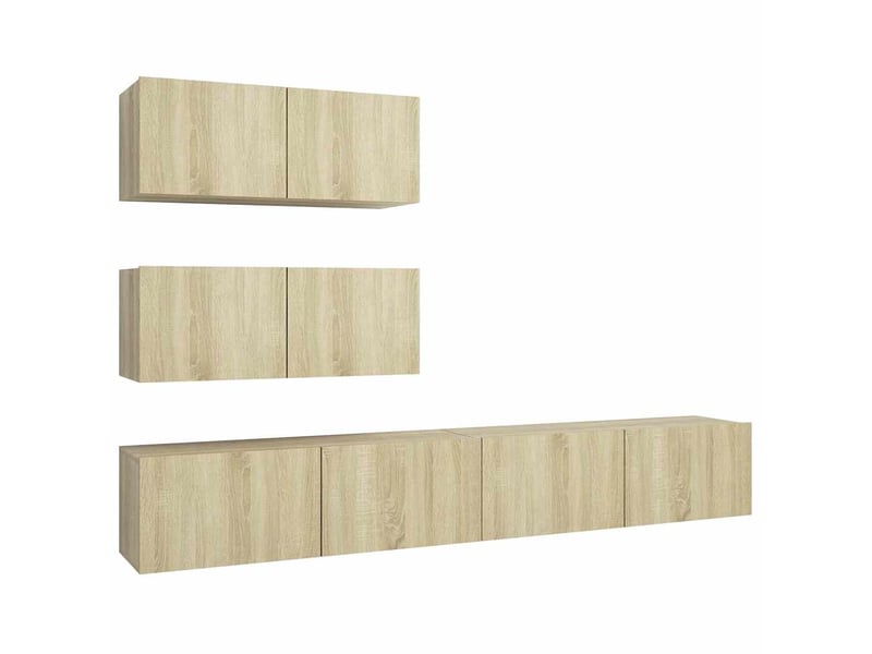  Ensemble de meuble tv - banc tv - meuble de rangement 4 pcs chêne sonoma bois d'ingénierie  - Conforama A
