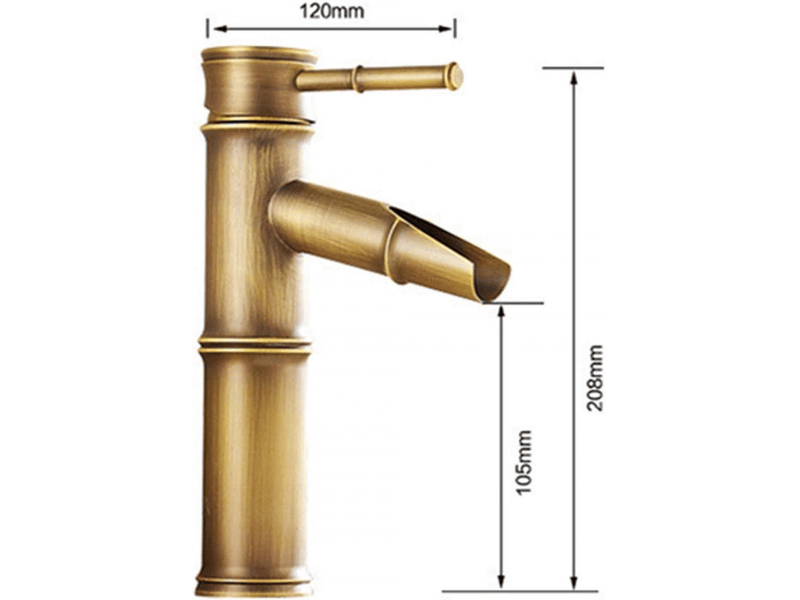  Robinet de salle de bain, chaud et froid, adapté aux lavabos de salle de bain, style bambou  - Conforama E