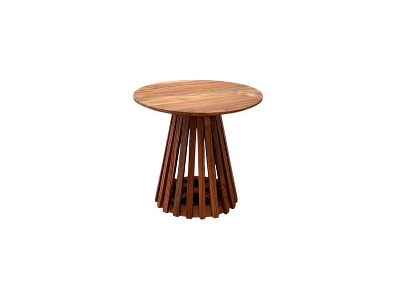  Table d'appoint ronde en bois de teck  - Conforama A