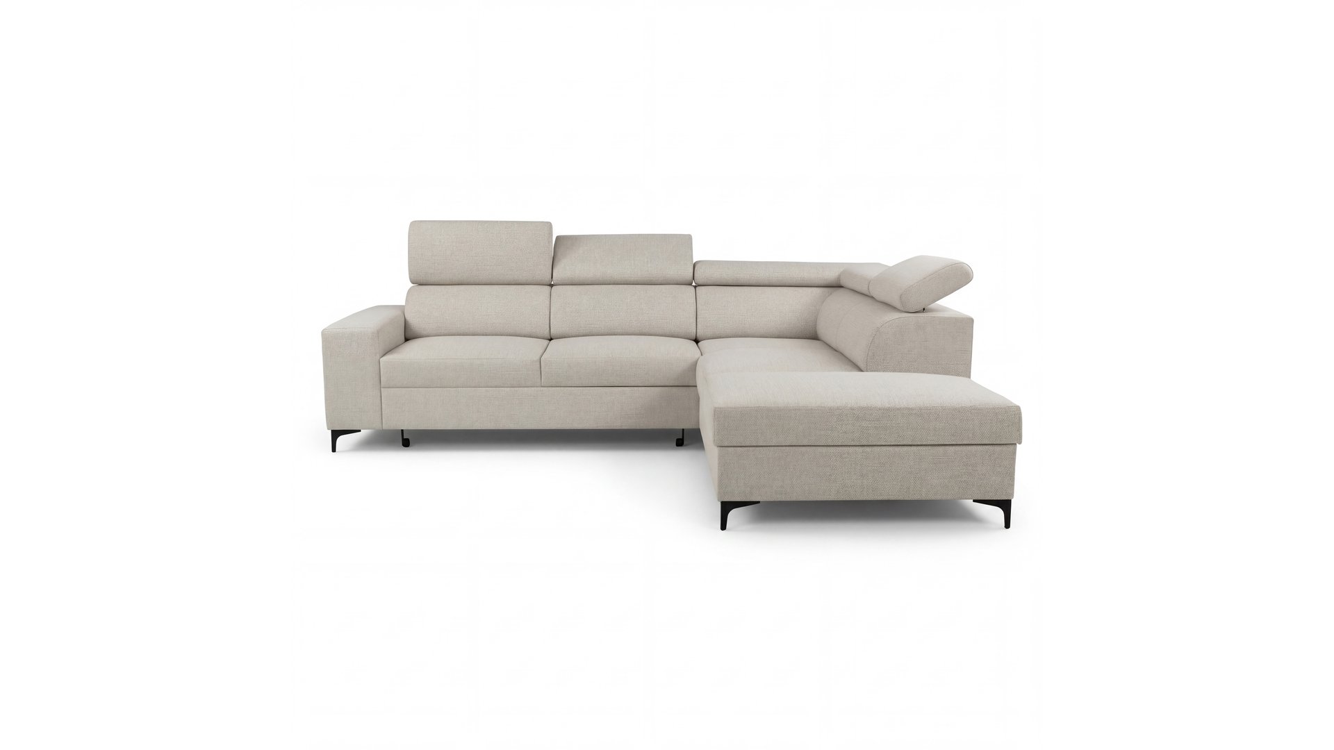Canapé d'angle beige convertible 4 place MARIUS