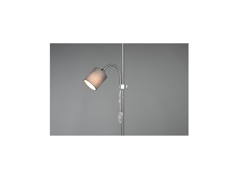 Lampadaire owen 1xe27+spot nickel et tissu gris l36 cm trio lighting  - Conforama C
