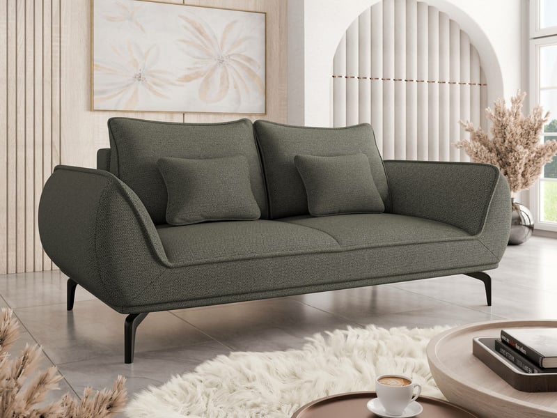  Canapé lincoln 196, fonction de couchage, boîte de literie, gris foncé  - Conforama B