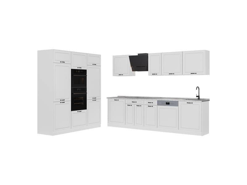 Vicco cuisine, blanc campagneblanc, 180cm plan de travail marbre - Conforama A