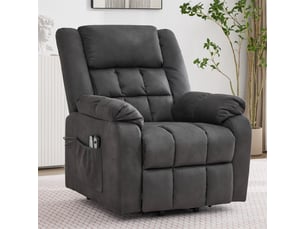Fauteuil tv relax électrique 103 x 87 x 96 cm - avec fonction aufstehfunktion – massant, chauffant, avec porte-gobelet – tissu fonctionnel - gris