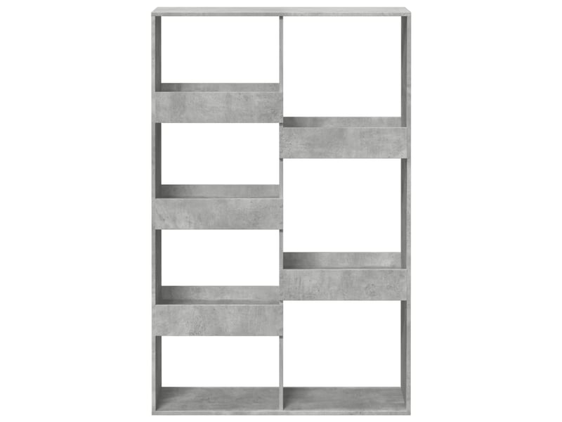  Cloison bibliothèque, meuble de rangement gris béton 100x33x155,5cm bois ingénierie  - Conforama D