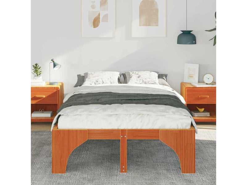  Lit double- lit adulte -  cadre de lit marron 120 x 190 cm pin massif  - Conforama B