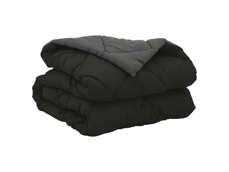 Duvet - couette d'été simple 220 x 135 cm été 200 gsm noir et anthracite - Conforama E