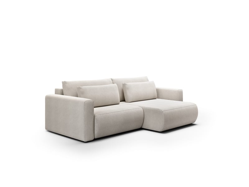  Canapé d'angle convertible 5 places welly gris clair  - Conforama A