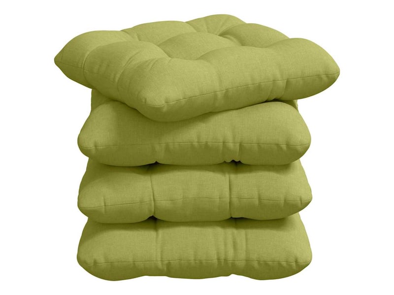  Lot de 4 coussins de siège, coussins décoratifs tissu vert clair 40 x 40 x 12 cm cf60031  - Conforama A