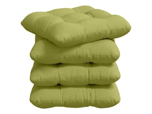 Lot de 4 coussins de siège, coussins décoratifs tissu vert clair 40 x 40 x 12 cm cf60031