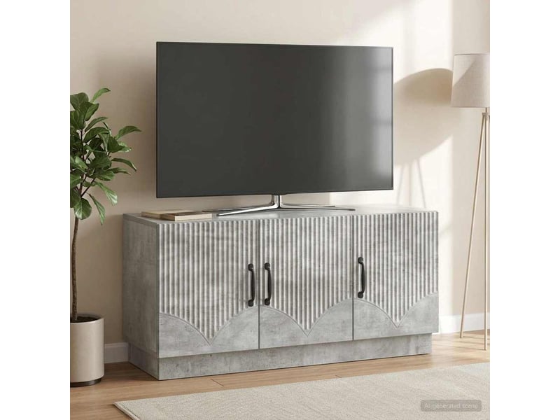  Meuble tv - banc tv - meuble de rangement gris béton 99 x 34,5 x 47 cm bois d'ingénierie  - Conforama B