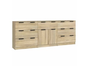 Buffets 3 pcs - bahut - meuble de rangement chêne sonoma bois d'ingénierie