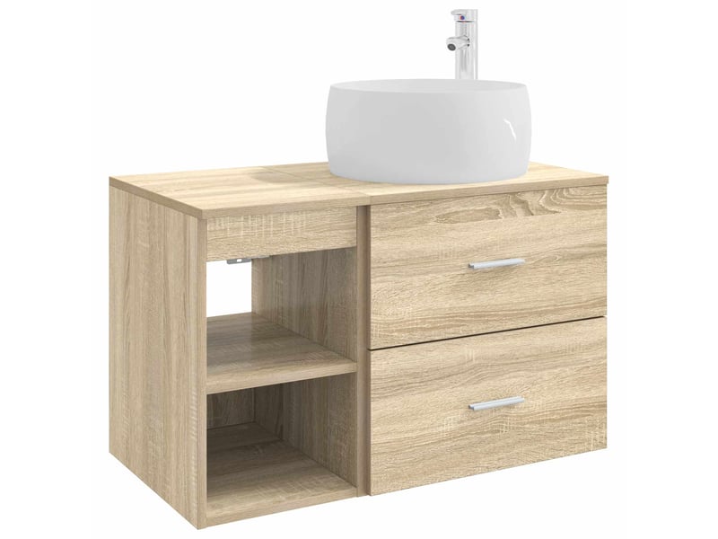 Ensemble de mobilier de salle de bain 2 pcs chêne sonoma shl866 - Conforama A