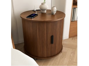 Table de chevet 60x60x60 cm avec station de charge décor noyer