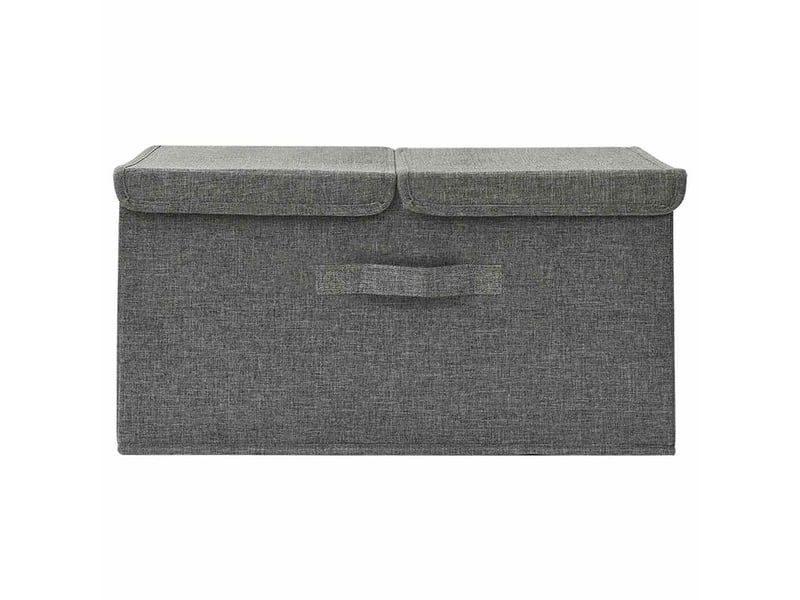  Boîtes de rangement tissu intissé 2 compartiments anthracite  - Conforama C